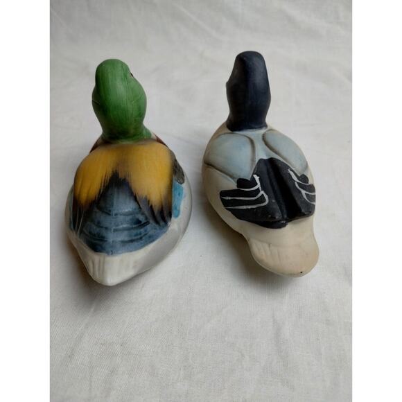 2 Ceramic / Bisque Mallard Duck Figurines - 5" Long - Flat Finish - Picture 2 of 10